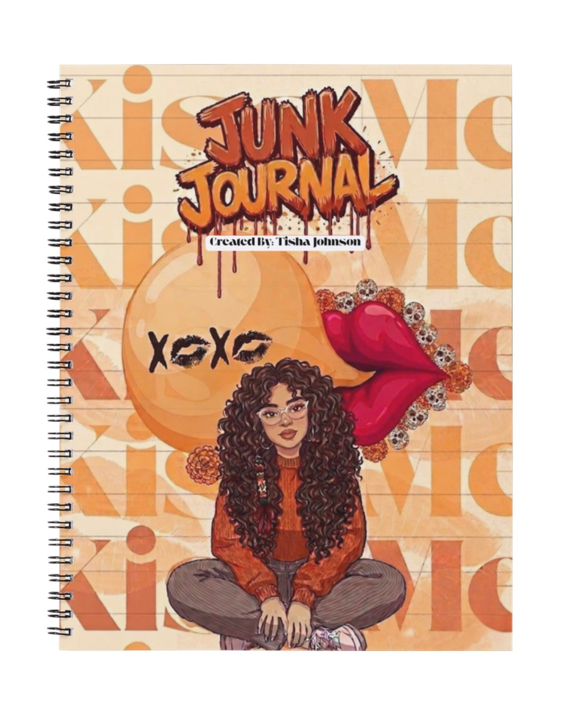 Junk Journal with a colorful cover featuring an illustration of a person and text.