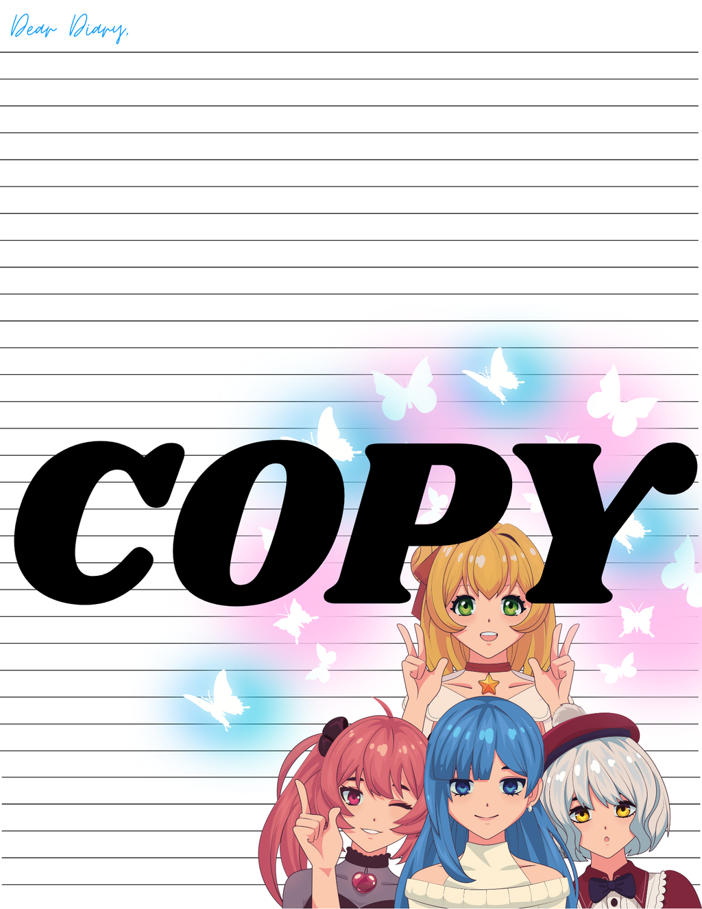 Anime Themed Printable / Digital Journal Pages