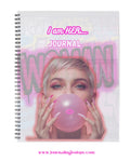 Journal with a woman blowing a bubblegum bubble on the cover, featuring the text 'I am HER' and 'Journal'.