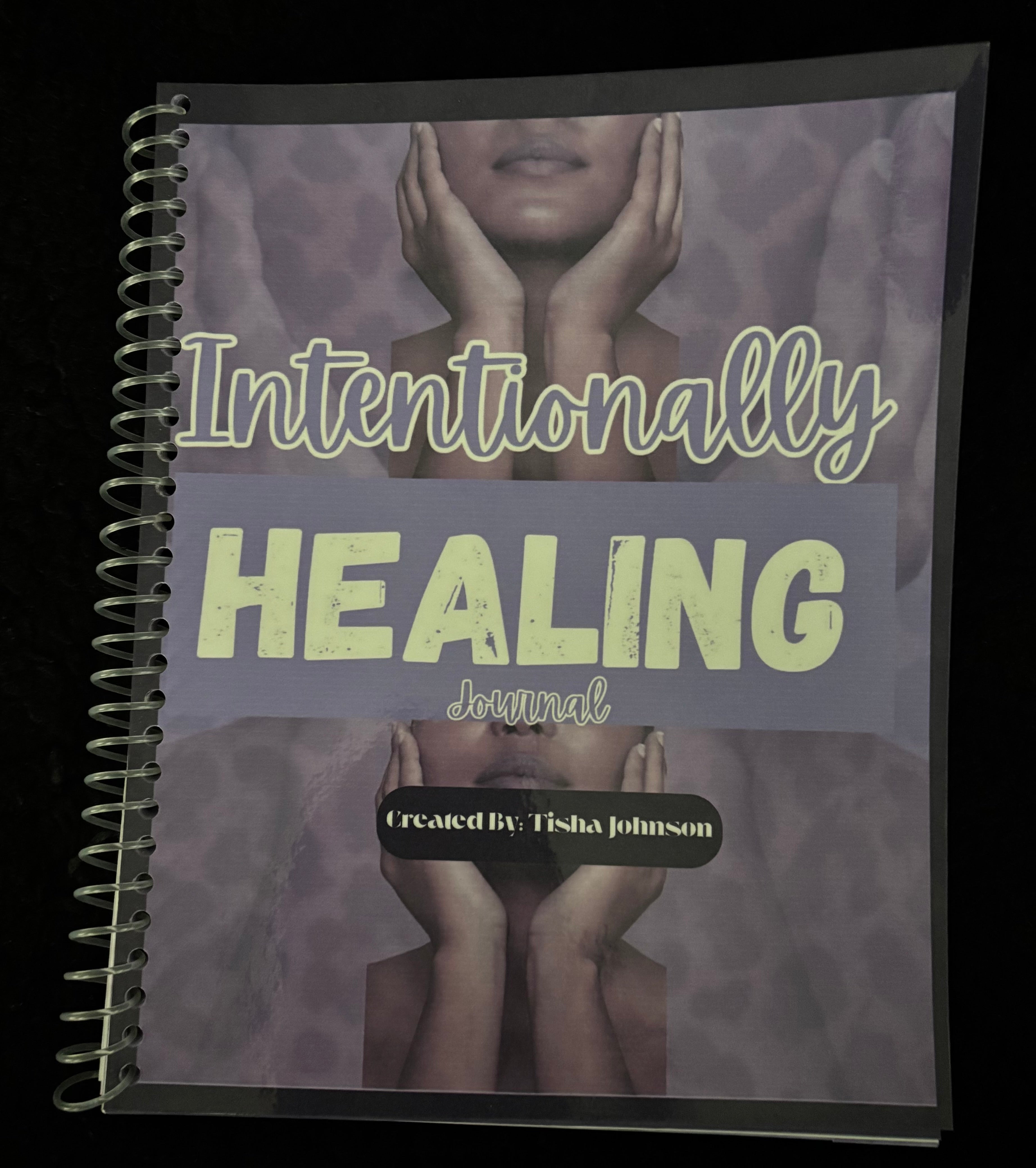 The cover of the purple intentionally healing journal.