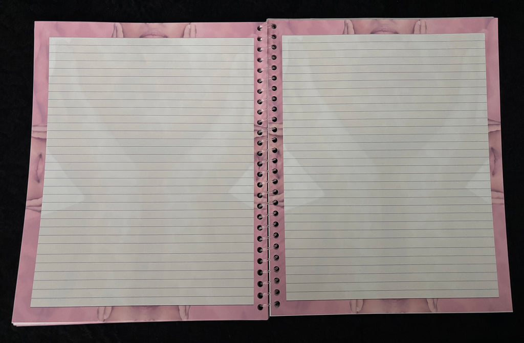 Inside of the pink intentionally healing journal.