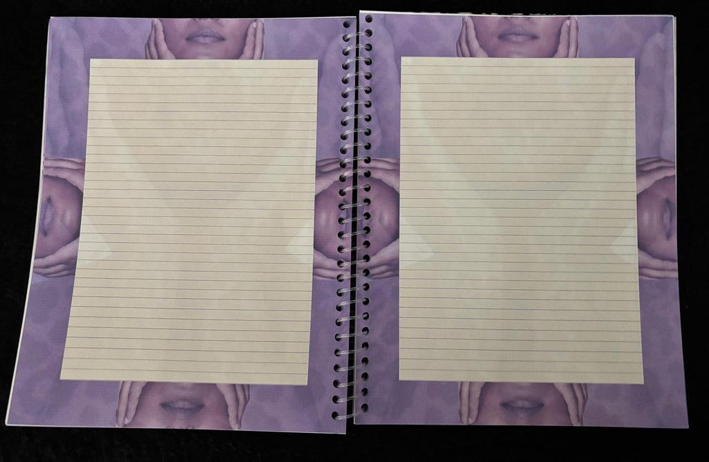 Inside of the purple intentionally healing journal.