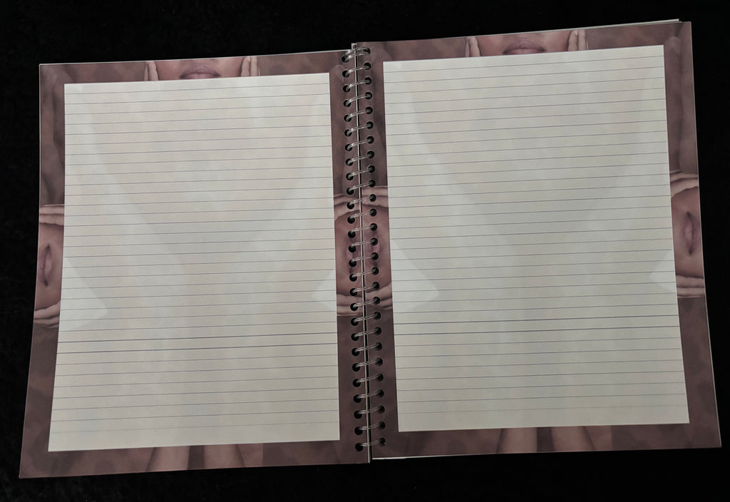 The inside of the brown intentionally healing journal.